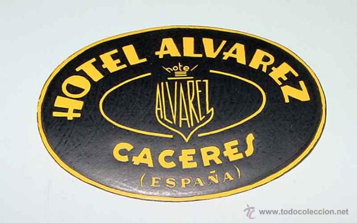 Etiquetas antiguas: ANTIGUA ETIQUETA DE MALETA - ANTIQUE LUGGAGE BAGAGE LABEL - ANCIEN ETIQUETTE LA VALISE - HOTEL ALVAR