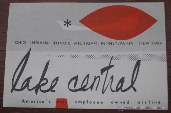 Etiquetas antiguas: ANTIGUA ETIQUETA DE MALETA - ANTIQUE LUGGAGE BAGAGE LABEL - ANCIEN ETIQUETTE LA VALISE - LAKE CENTRA