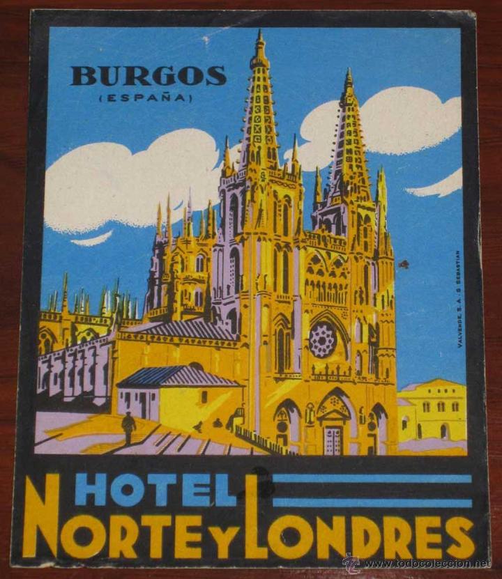 Etiquetas antiguas: ANTIGUA ETIQUETA DE MALETA - ANTIQUE LUGGAGE BAGAGE LABEL - ANCIEN ETIQUETTE LA VALISE - HOTEL NORTE