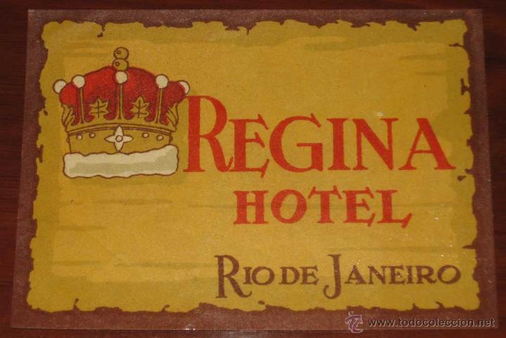 Etiquetas antiguas: ANTIGUA ETIQUETA DE MALETA - ANTIQUE LUGGAGE BAGAGE LABEL - ANCIEN ETIQUETTE LA VALISE - HOTEL REGIN