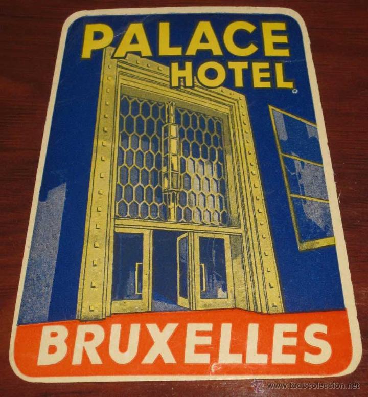 Etiquetas antiguas: ANTIGUA ETIQUETA DE MALETA - ANTIQUE LUGGAGE BAGAGE LABEL - ANCIEN ETIQUETTE LA VALISE - HOTEL PALAC