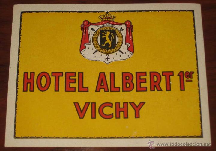 Etiquetas antiguas: ANTIGUA ETIQUETA DE MALETA - ANTIQUE LUGGAGE BAGAGE LABEL - ANCIEN ETIQUETTE LA VALISE - HOTEL ALBER