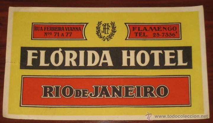 Etiquetas antiguas: ANTIGUA ETIQUETA DE MALETA - ANTIQUE LUGGAGE BAGAGE LABEL - ANCIEN ETIQUETTE LA VALISE - HOTEL FLORI