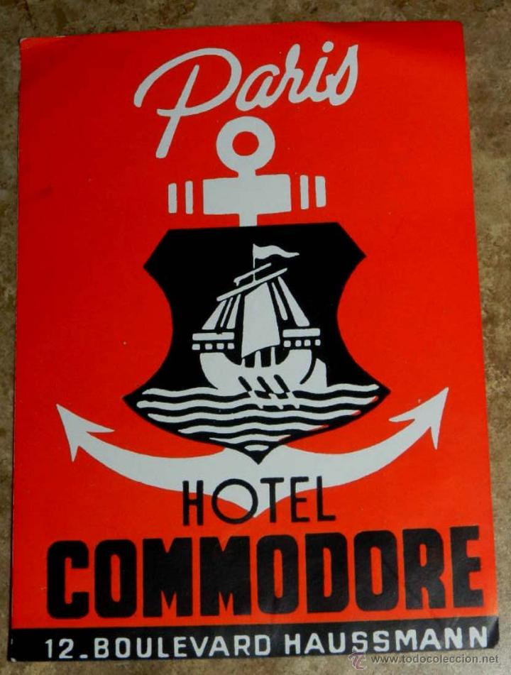 Etiquetas antiguas: ANTIGUA ETIQUETA DE MALETA - ANTIQUE LUGGAGE BAGAGE LABEL - ANCIEN ETIQUETTE LA VALISE - HOTEL COMMO