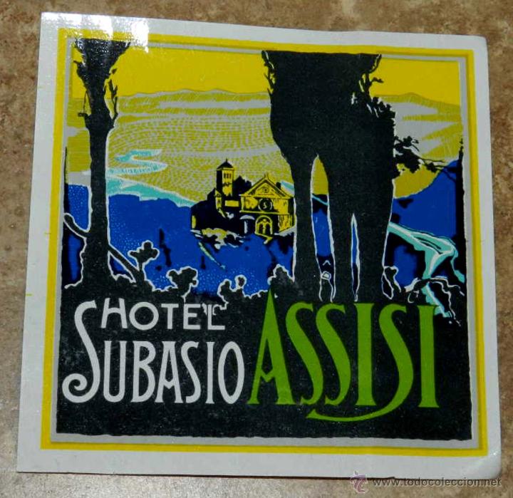 Etiquetas antiguas: ANTIGUA ETIQUETA DE MALETA - ANTIQUE LUGGAGE BAGAGE LABEL - ANCIEN ETIQUETTE LA VALISE - HOTEL SUBAS