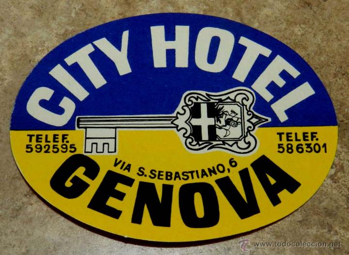 Etiquetas antiguas: ANTIGUA ETIQUETA DE MALETA - ANTIQUE LUGGAGE BAGAGE LABEL - ANCIEN ETIQUETTE LA VALISE - HOTEL CITY