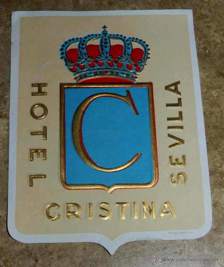 Etiquetas antiguas: ANTIGUA ETIQUETA DE MALETA - ANTIQUE LUGGAGE BAGAGE LABEL - ANCIEN ETIQUETTE  LA VALISE - HOTEL CRIS