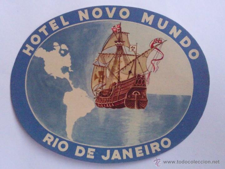 Etiquetas antiguas: ETIQUETA PUBLICIDAD HOTEL NOVO MUNDO, RIO DE JANEIRO
