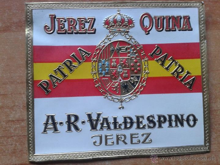Etiquetas antiguas: etiqueta de jerez de quina de a.r.valdespino jerez