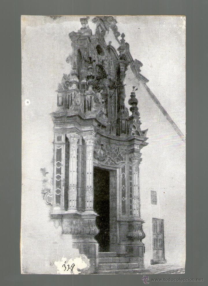 Etiquetas antiguas: ESTEPA IGLESIA NUESTRA SRA CARMEN SEVILLA Recorte antiguo sobre cartone a modo Postal Manufacturada