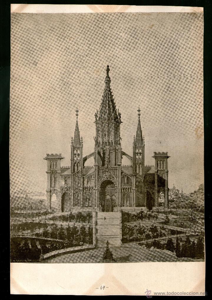 Etiquetas antiguas: SALAMANCA BASILICA DE SANTA TERESA DE JES&Uacute;S - Recorte l&aacute;mina en carton&eacute; finales Siglo XIX