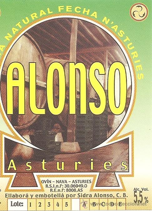 Etiquetas antiguas: ETIQUETA SIDRA ALONSO