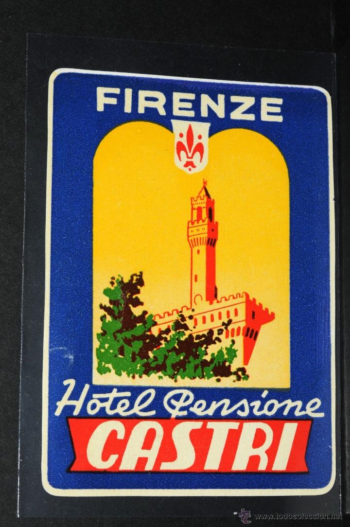 Etiquetas antiguas: ETIQUETA HOTEL PENSIONE CASTRI, FIRENZE