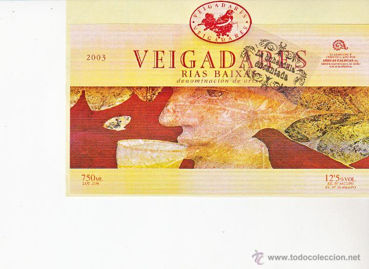 Etiquetas antiguas: ETIQUETA DE VINO - VEIGADARES