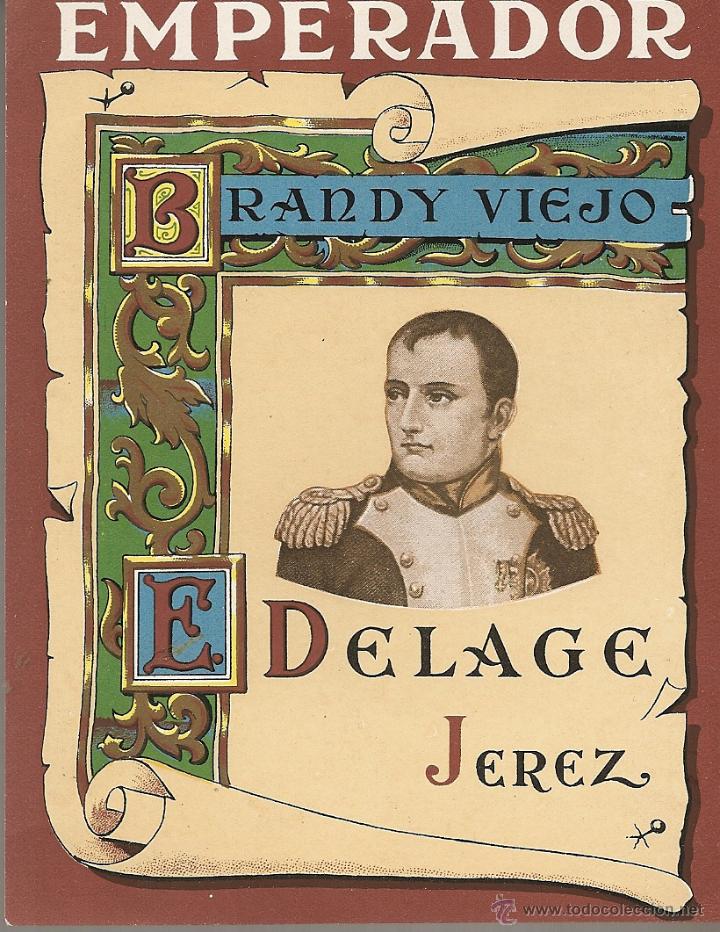 Etiquetas antiguas: ETIQUETA ,-BRANDY VIEJO EMPERADOR- ED. DELAGE - JEREZ