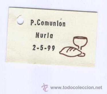 Etichette antiche: Etiqueta peque&ntilde;a recordatorio comuni&oacute;n. 02-05-99