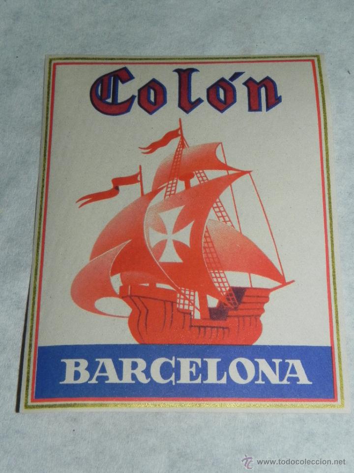Etiquetas antiguas: ANTIGUA ETIQUETA PARA MALETA, HOTEL COLON DE BARCELONA