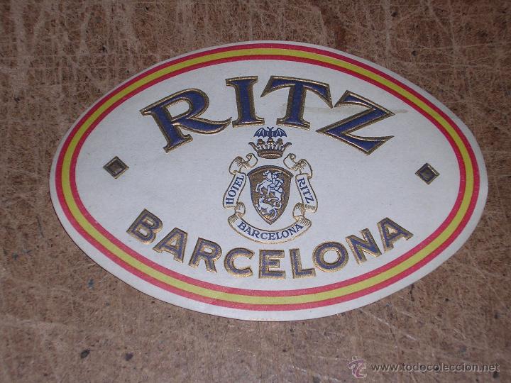 Etiquetas antiguas: ETIQUETA DE HOTEL - HOTEL RITZ, BARCELONA, BUEN ESTADO
