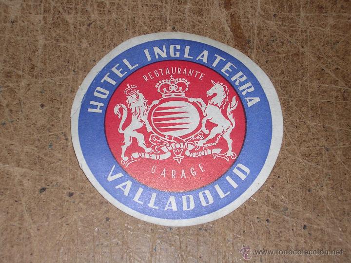 Etiquetas antiguas: ETIQUETA DE HOTEL - HOTEL INGLATERRA, VALLADOLID, BUEN ESTADO