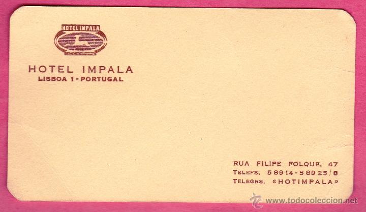 Etiquetas antiguas: TARJETA DE HOTEL IMPALA. LISBOA, PORTUGAL.