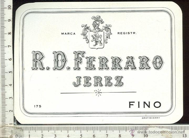 Etichette antiche: ETIQUETA VINO R.D FERRANO FINO JEREZ