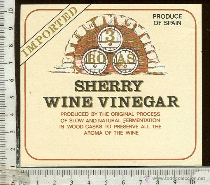 Etichette antiche: ETIQUETA VINO SHERRY WINE VINEGAR