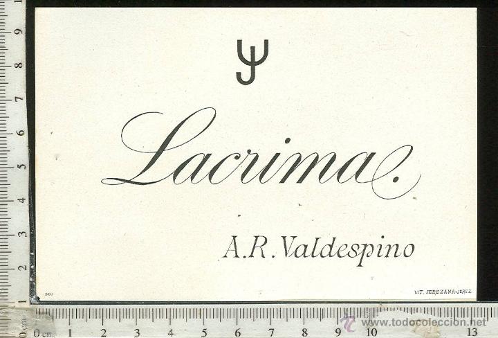 Etiquetas antiguas: ETIQUETA VINO LACRIMAL  A.R. VALDESPINO