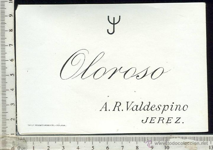 Etiquetas antiguas: ETIQUETA VINO OLOROSO  A.R. VALDESPINO  JEREZ