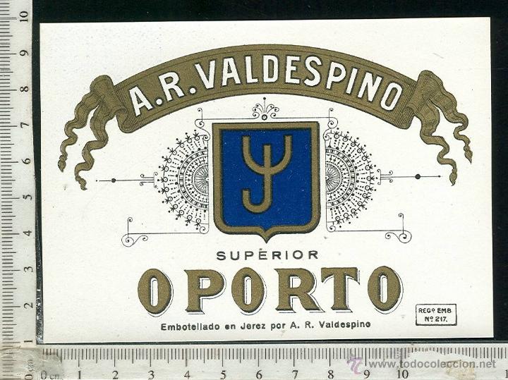 Etichette antiche: ETIQUETA VINO OPORTO A.R. VALDESPINO