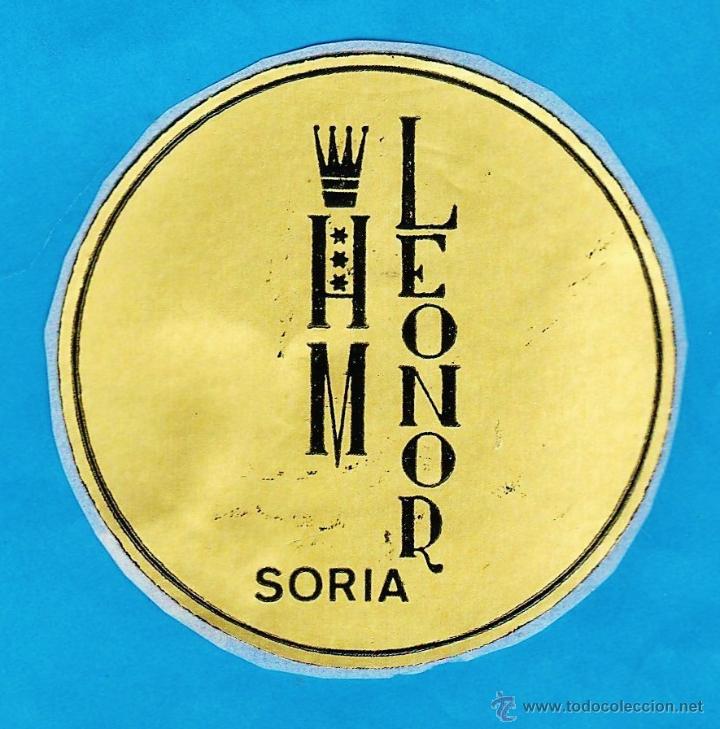 Etiquetas antiguas: etiqueta / pegatina - hotel leonor - soria - metalizado - a&ntilde;os 60