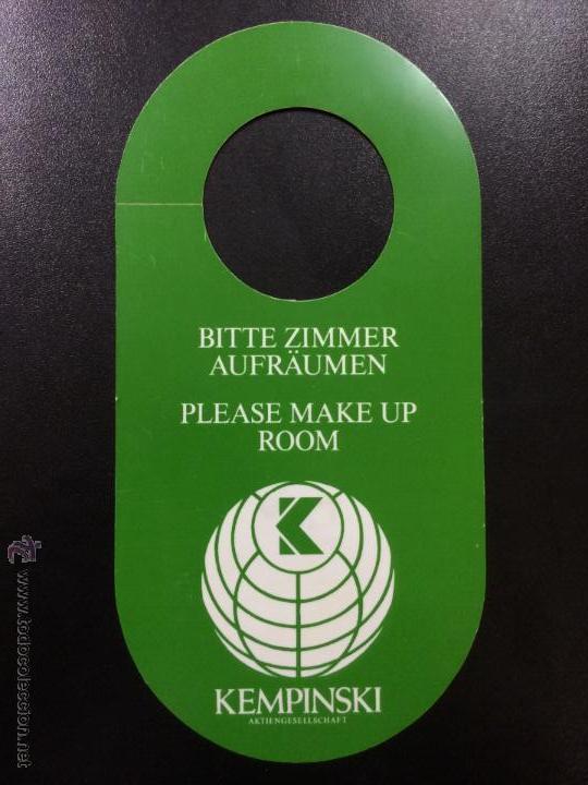 Etiquetas antiguas: ETIQUETA CARTEL HOTEL KEMPINSKI - NO MOLESTAR, DO NOT DISTURB SIGN.