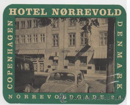Etiquetas antiguas: ETIQUETA HOTEL NORREVOLD .- DENMARK .- COPENHAGEN