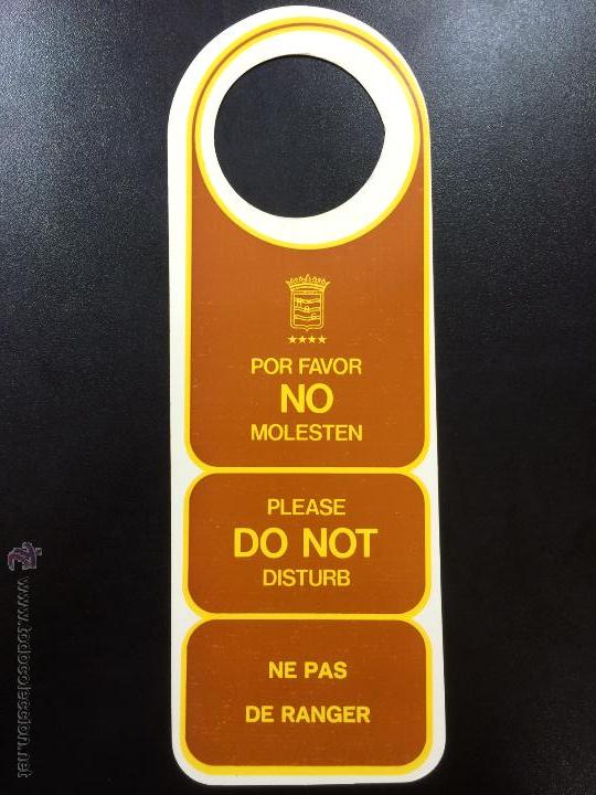 Etiquetas antiguas: ETIQUETA CARTEL HOTEL R. CONVENCION, MADRID - NO MOLESTAR, DO NOT DISTURB SIGN.