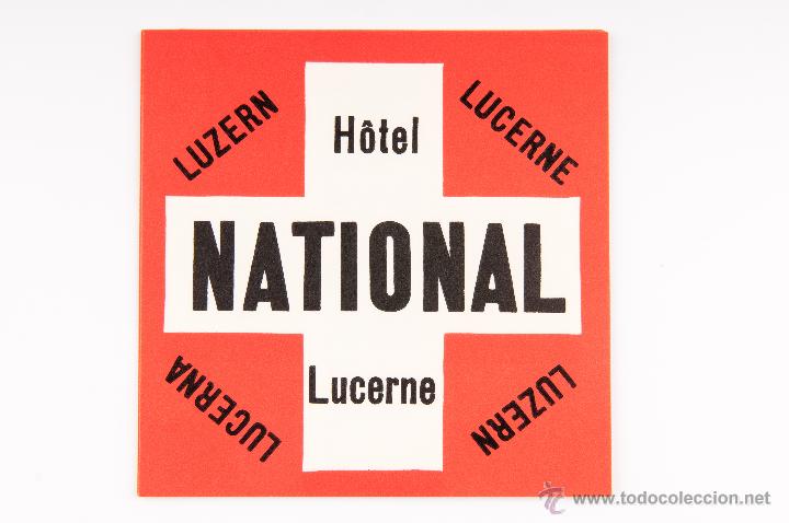 Etiquetas antiguas: ETIQUETA DEL HOTEL NATIONAL DE LUCERNE