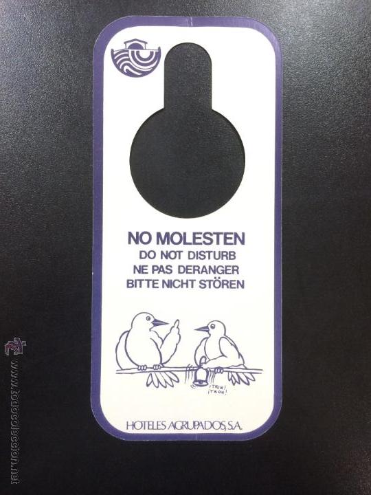 Etiquetas antiguas: ETIQUETA CARTEL HOTELES AGRUPADOS, HOTEL RUMASA -NO MOLESTEN, DO NOT DISTURB SIGN.