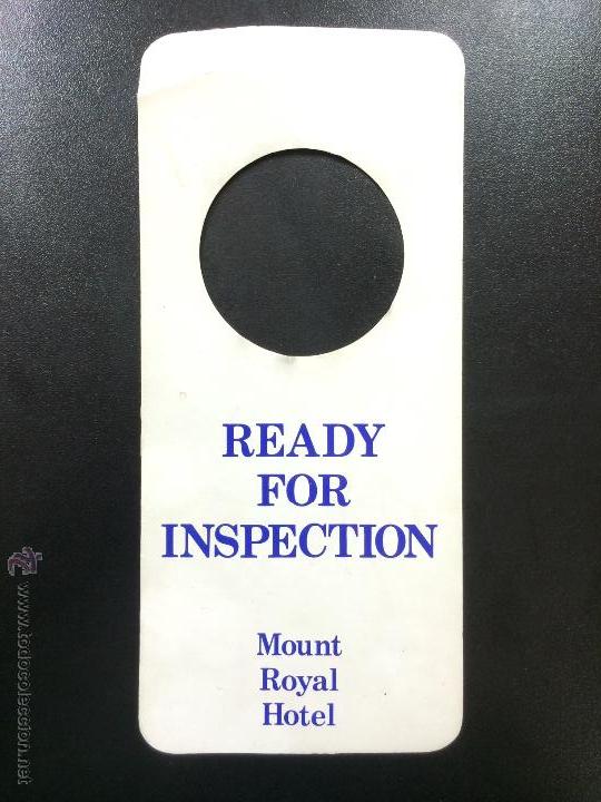 Etiquetas antiguas: ETIQUETA CARTEL MOUNT ROYAL HOTEL - NO MOLESTAR, DO NOT DISTURB SIGN.