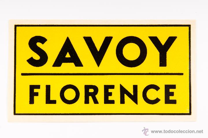 Etiquetas antiguas: ETIQUETA DEL HOTEL SAVOY DE FLORENCE