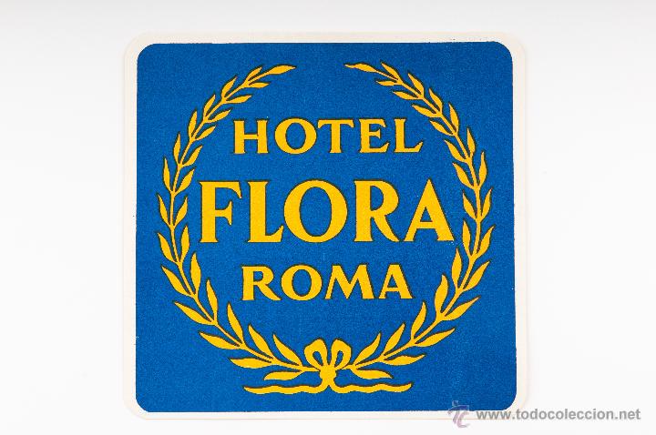 Old Labels: ETIQUETA DEL HOTEL FLORA DE ROMA COMPRA MINIMA PARA ENVIAR CINCO EUROS
