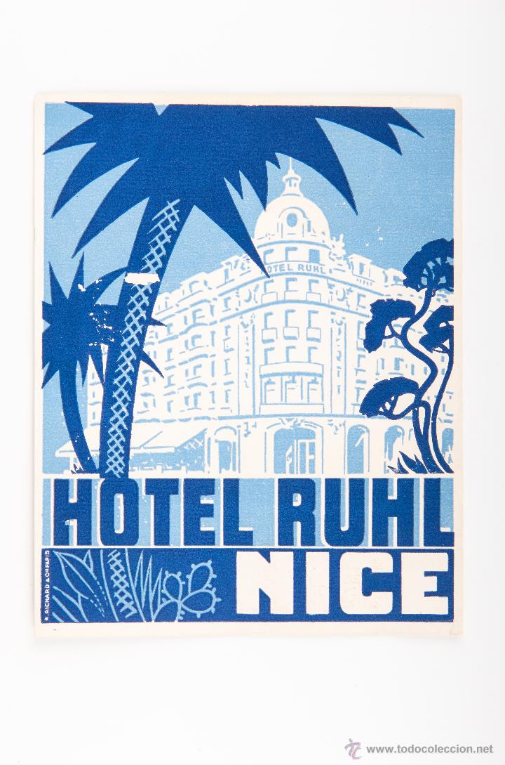 Etiquetas antiguas: ETIQUETA DEL HOTEL RUHL DE NICE