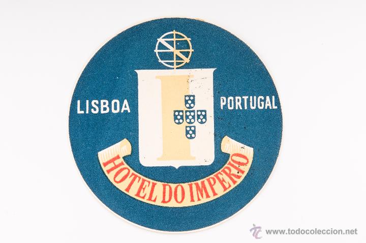 Etiquetas antiguas: ETIQUETA DEL HOTEL DO IMPERIO, LISBOA DE PORTUGAL