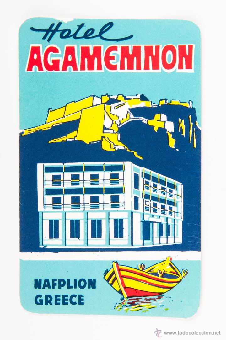 Etiquetas antiguas: ETIQUETA DEL HOTEL AGAMEMNON, DE GRECIA