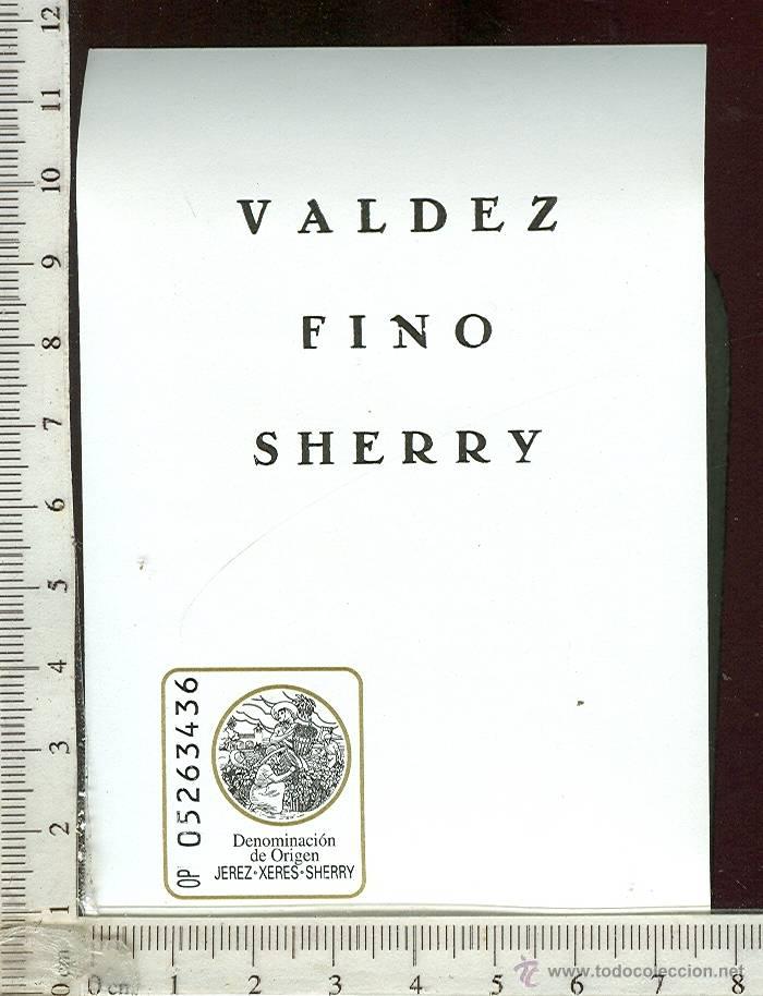 Alte Etiketten: ETIQUETA VINO FINO VALDEZ, SHERRY