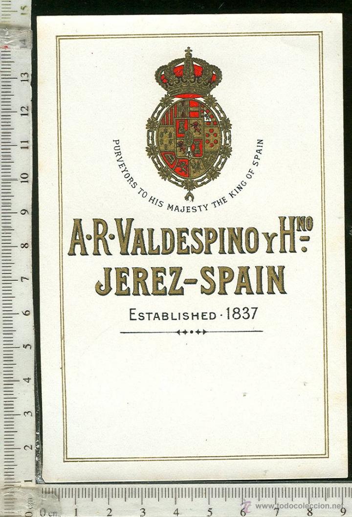 Old Labels: ETIQUETA DE VINO A.R. VALDESPINO Y HNO. JEREZ DE LA FRONTERA.