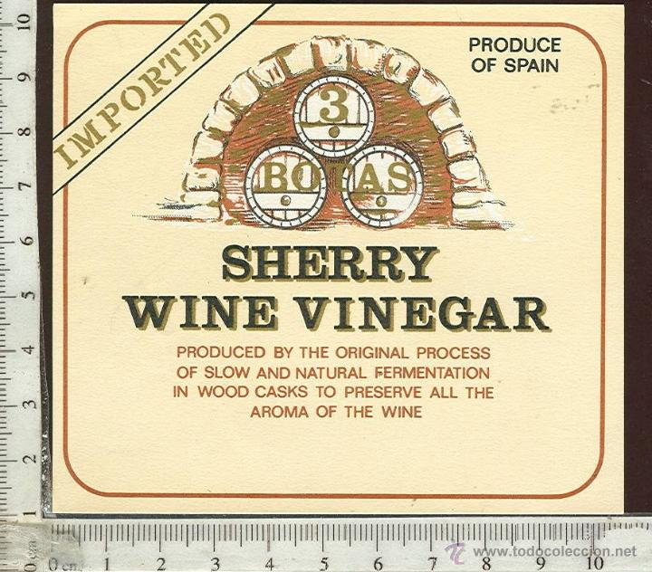 Etiquetas antiguas: ETIQUETA VINO SHERRY WINE VINEGAR