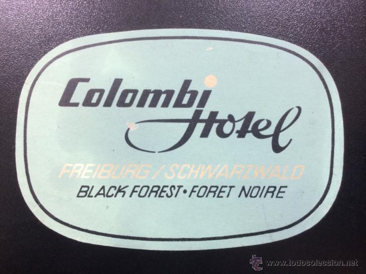 Etiquetas antiguas: ETIQUETA COLOMBI HOTEL, FRIBURGO ALEMANIA.