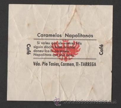 Etiquetas antiguas: ETIQUETA CARAMELOS NAPOLITANOS AGUILA BICEFALA VDA. PIO TASIES TARREGA LLEIDA