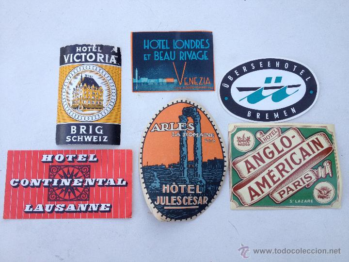 Etiquetas antiguas: LOTE 6 ANTIGUAS ETIQUETAS HOTELES  # PA030
