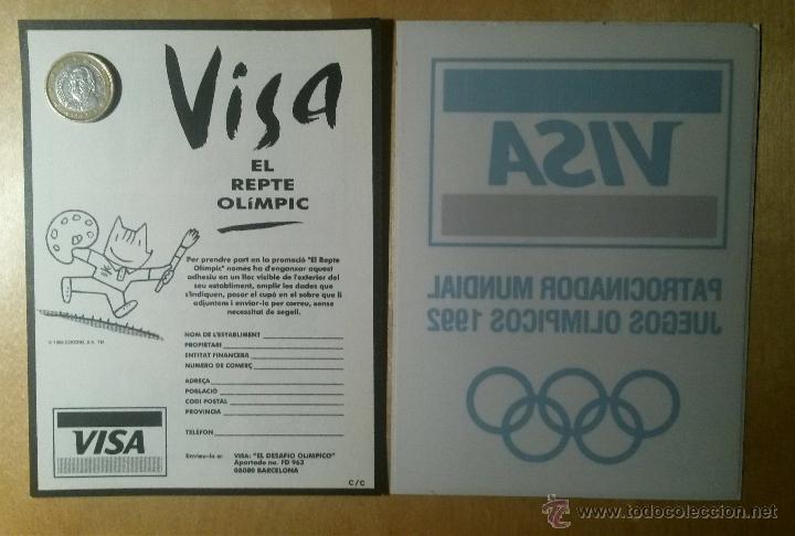 Etiquetas antiguas: Etiqueta autoadhesiva VISA Olimpiadas BARCELONA 92