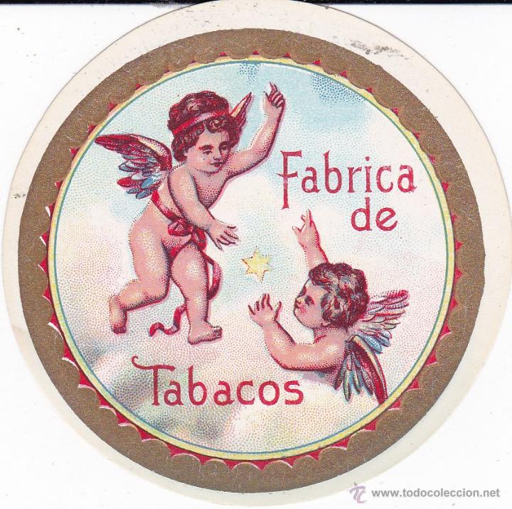 Etiquetas antiguas: Etiqueta tabaco finales siglo XIX (7 diametro)