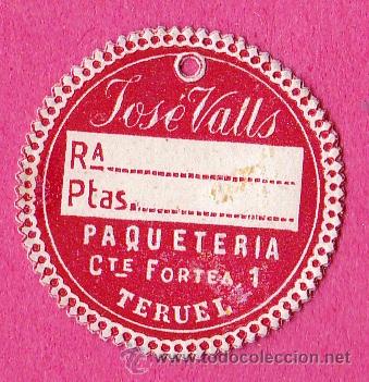 Alte Etiketten: ETIQUETA JOS&Eacute; VALLS, PAQUETER&Iacute;A. COMANDANTE, CTE FORTEA, 1. TERUEL.